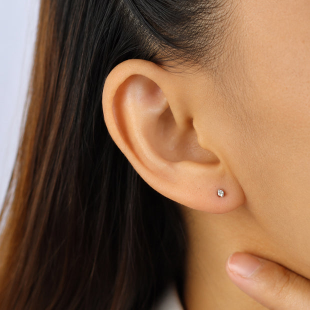 CZ Solitaire Stud Earring STS-7185