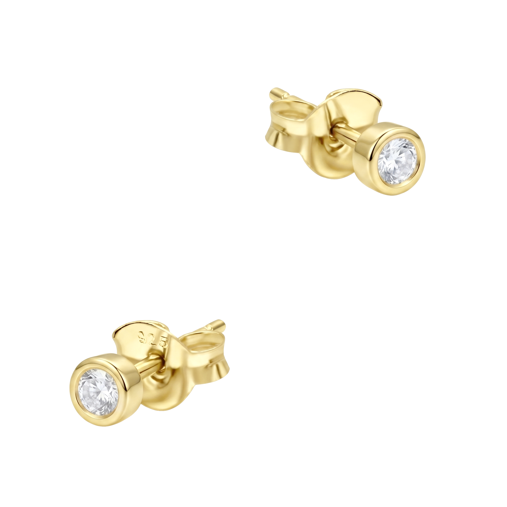 CZ Bezel Stud Earring STS-7190