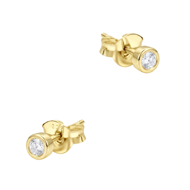 CZ Bezel Stud Earring STS-7190