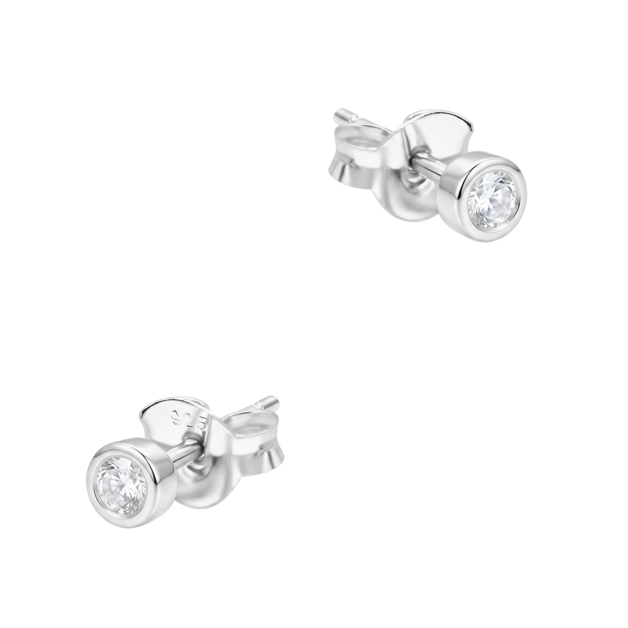 CZ Bezel Stud Earring STS-7190