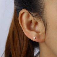 CZ Bezel Stud Earring STS-7190
