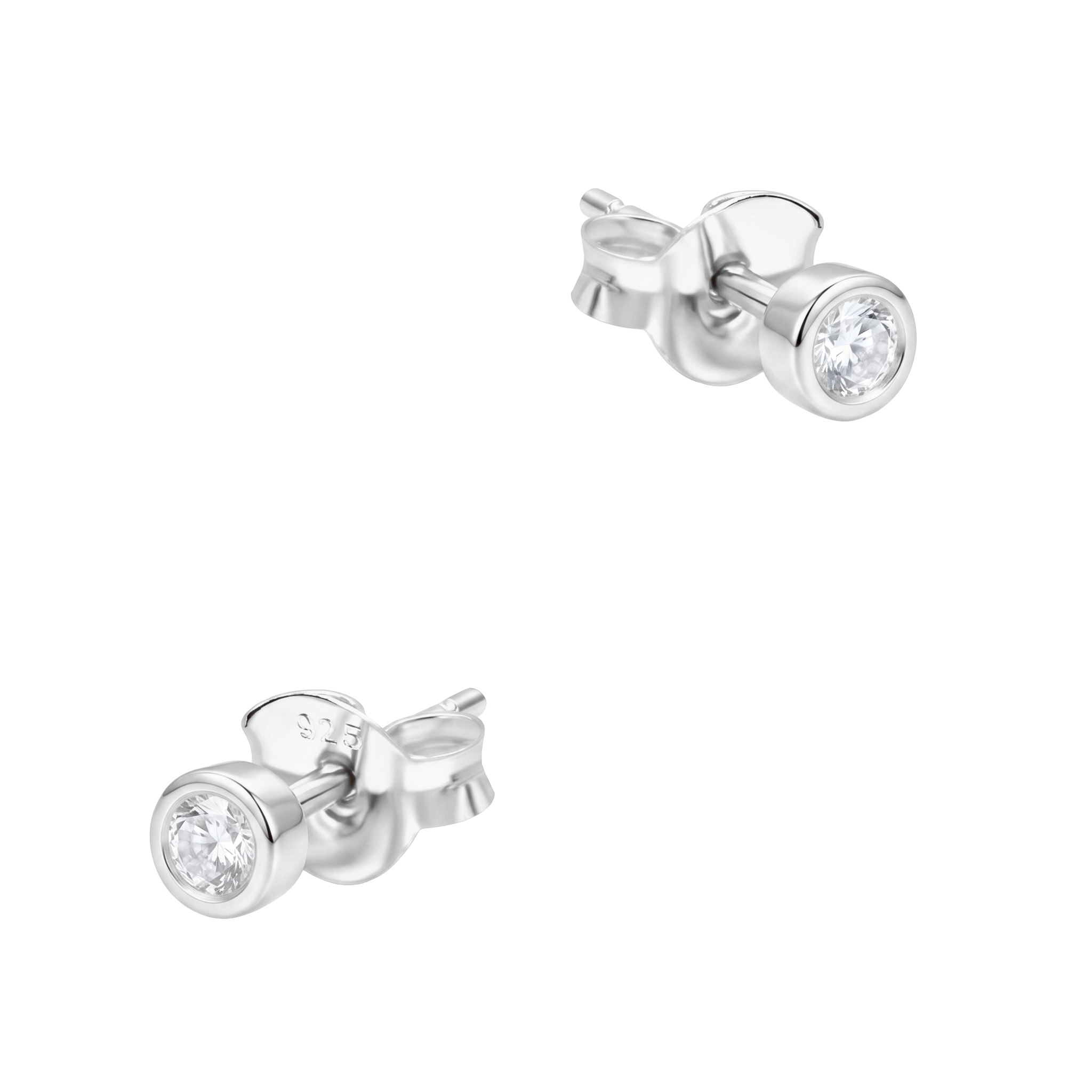 CZ Bezel Stud Earring STS-7190