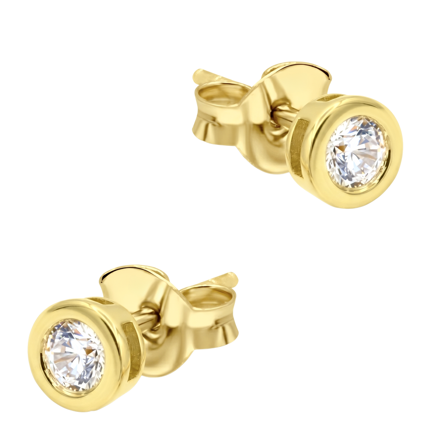 CZ Bold Bezel Stud Earring STS-7191