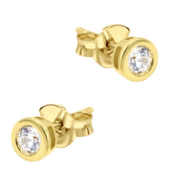 CZ Bold Bezel Stud Earring STS-7191