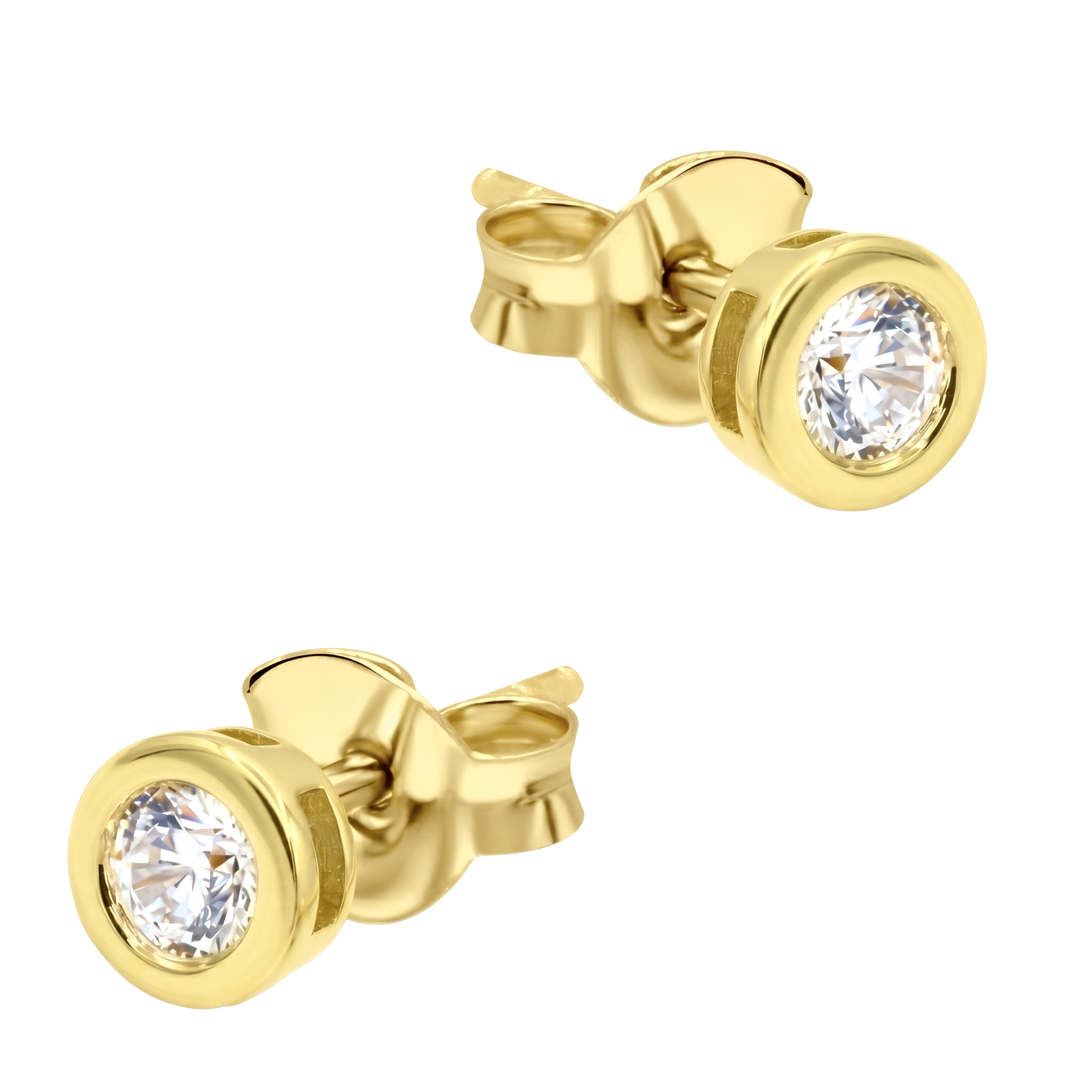 CZ Bold Bezel Stud Earring STS-7191
