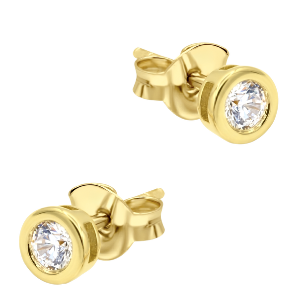 CZ Bold Bezel Stud Earring STS-7191