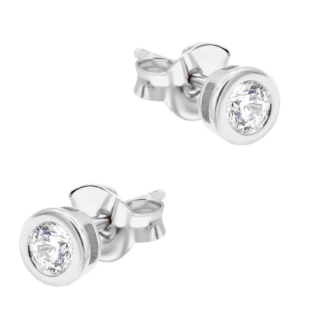 CZ Bold Bezel Stud Earring STS-7191