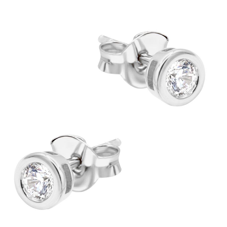CZ Bold Bezel Stud Earring STS-7191