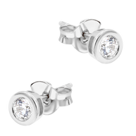 CZ Bold Bezel Stud Earring STS-7191