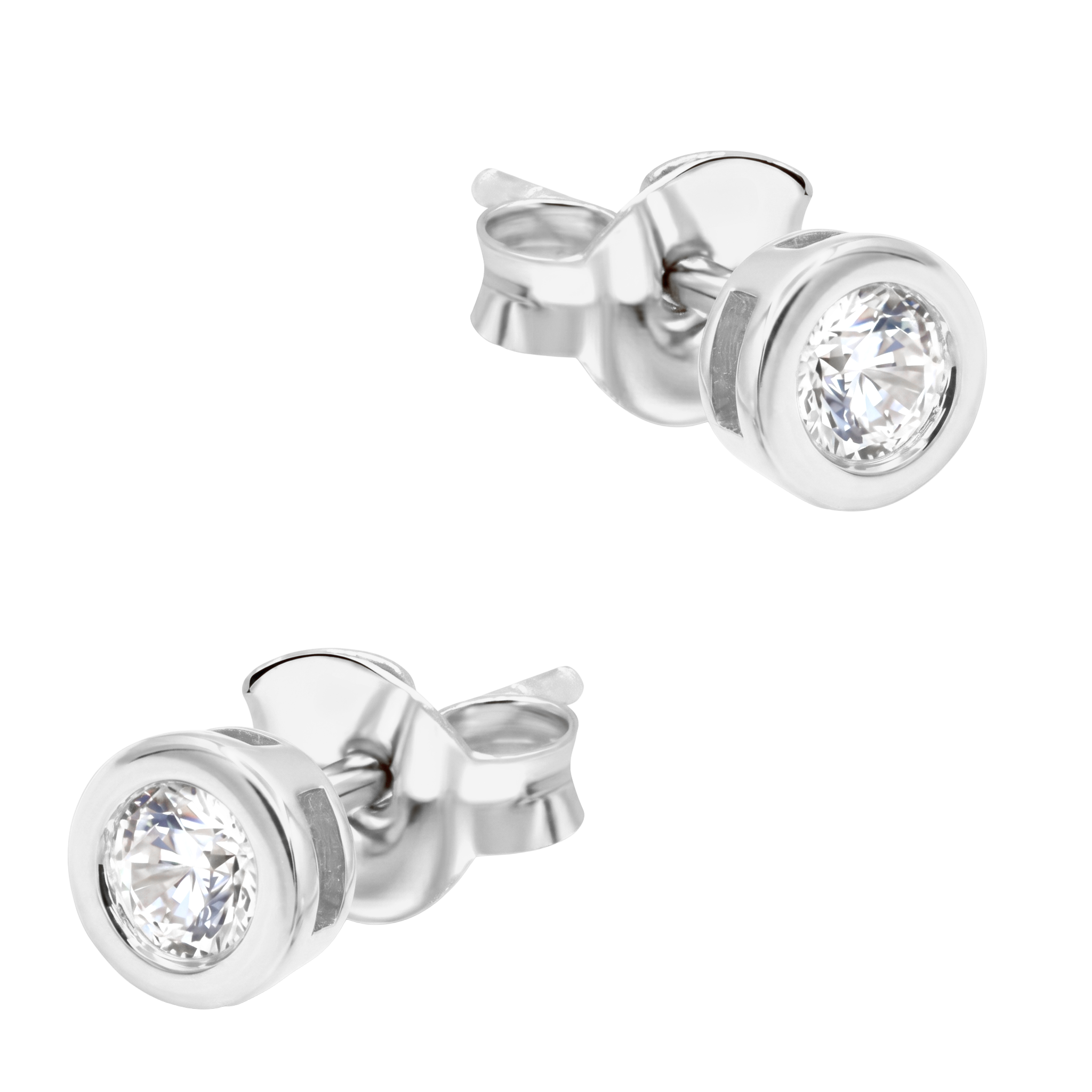 CZ Bold Bezel Stud Earring STS-7191