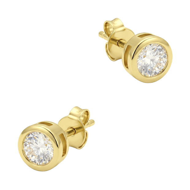 4mm CZ Bezel Stud Earring STS-7192