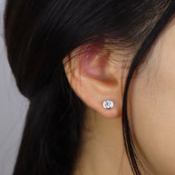 4mm CZ Bezel Stud Earring STS-7192