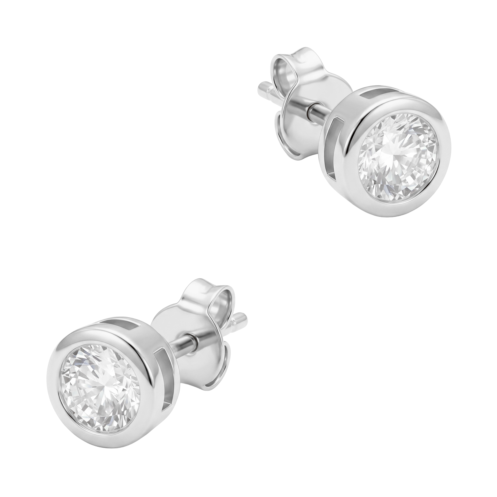 4mm CZ Bezel Stud Earring STS-7192
