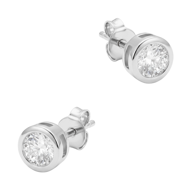 4mm CZ Bezel Stud Earring STS-7192