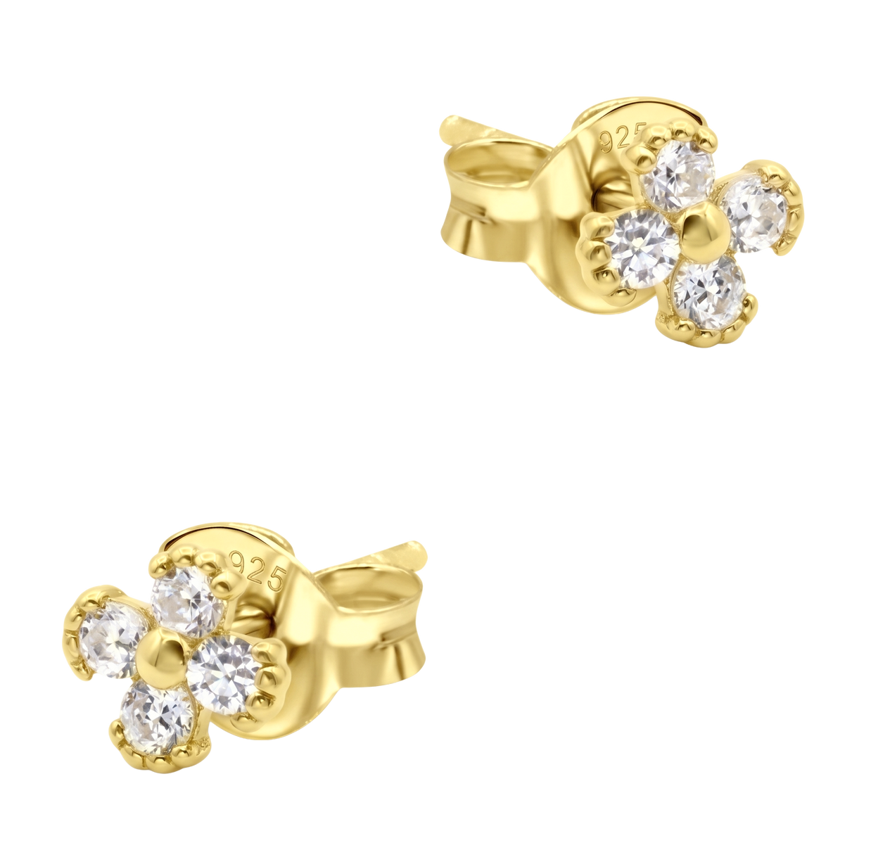 CZ Clover Cluster Stud Earring STS-7210