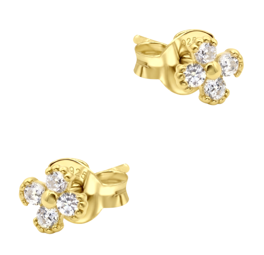 CZ Clover Cluster Stud Earring STS-7210