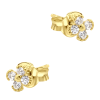 CZ Clover Cluster Stud Earring STS-7210