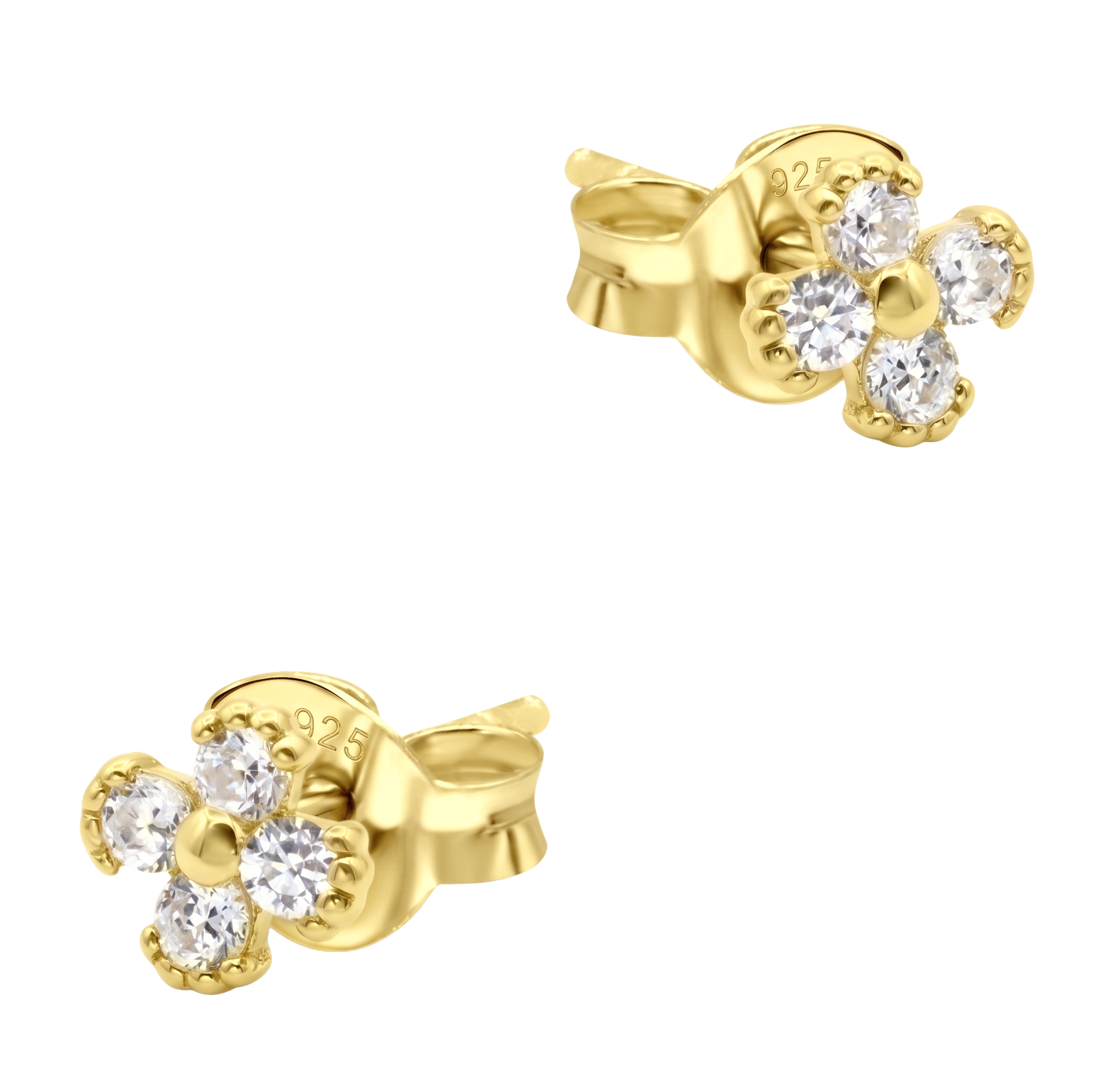 CZ Clover Cluster Stud Earring STS-7210