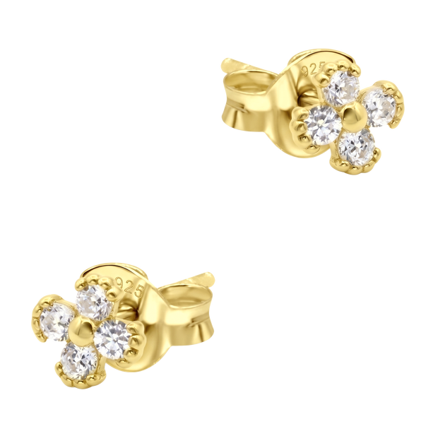 CZ Clover Cluster Stud Earring STS-7210