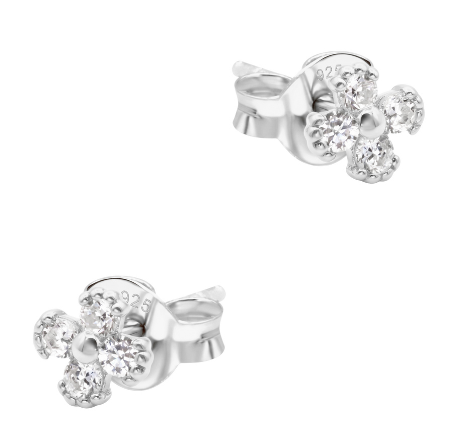 CZ Clover Cluster Stud Earring STS-7210