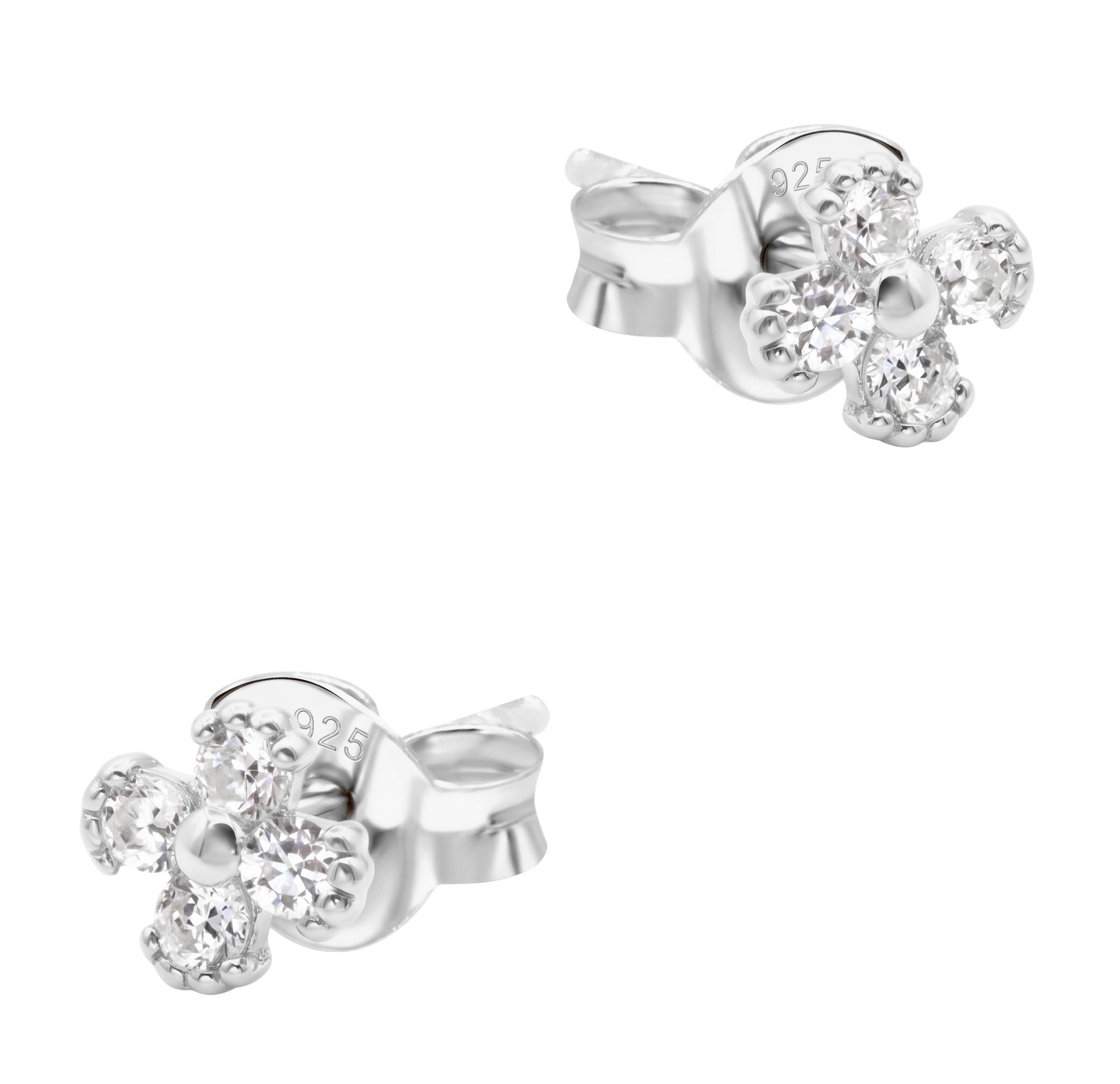 CZ Clover Cluster Stud Earring STS-7210