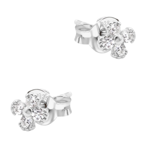 CZ Clover Cluster Stud Earring STS-7210
