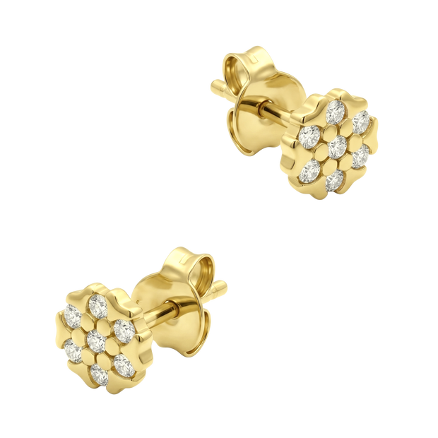 CZ Flower Cluster Stud Earring STS-7211