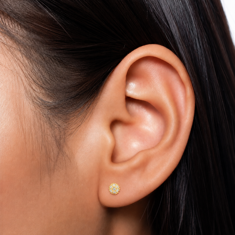 CZ Ball Cluster Stud Earring STS-7220