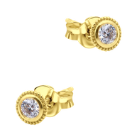 CZ Milgrain Bezel Stud Earring STS-7221