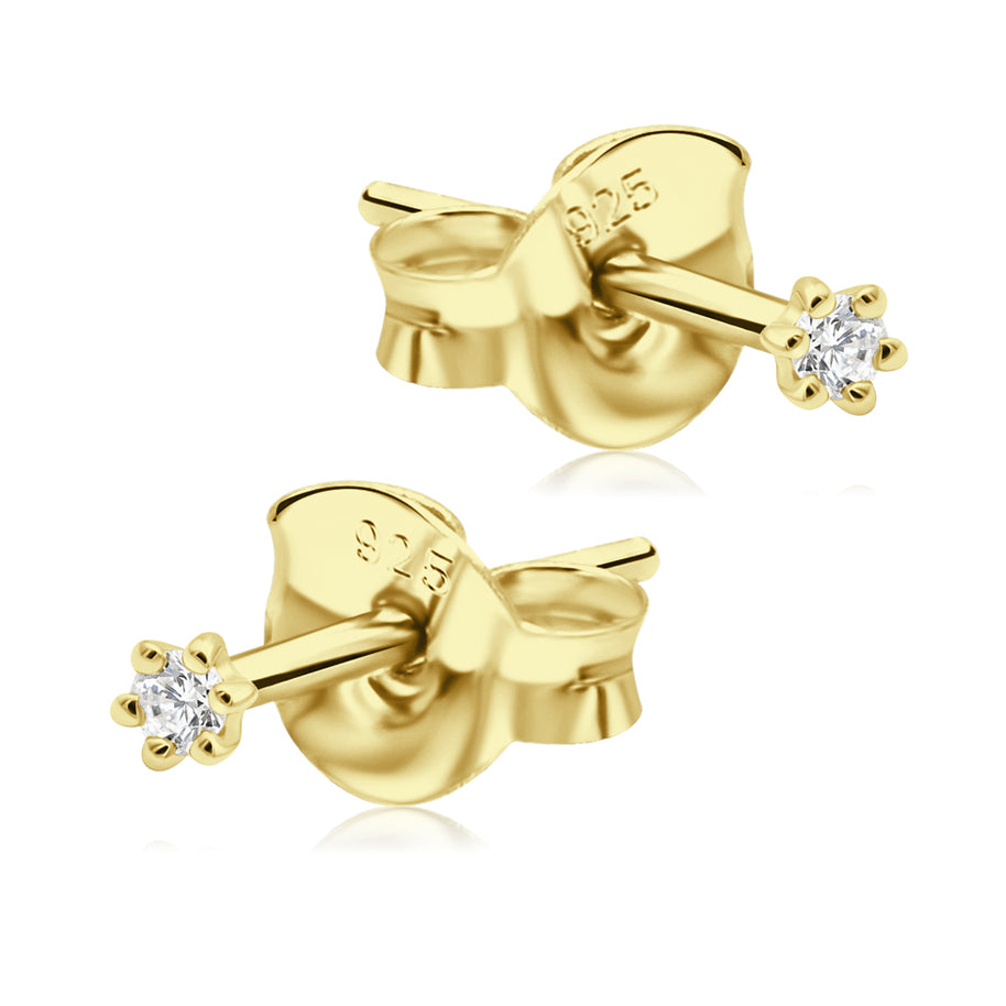 Six-Prong Solitaire Crystal Stud Earring STS-7230