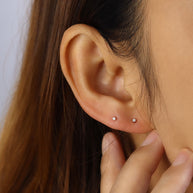 Six-Prong Solitaire Crystal Stud Earring STS-7230