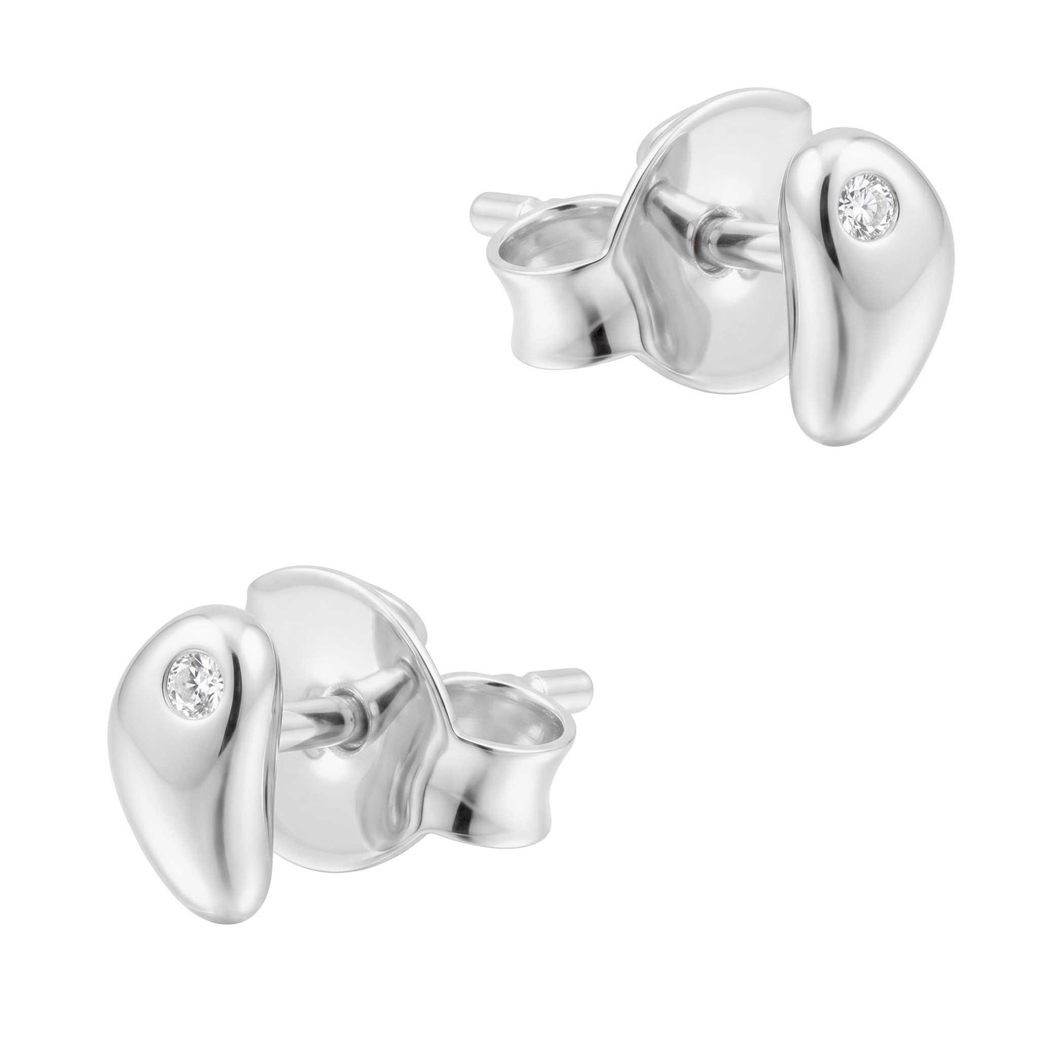Molten Silver CZ Stud Earring STS-7247