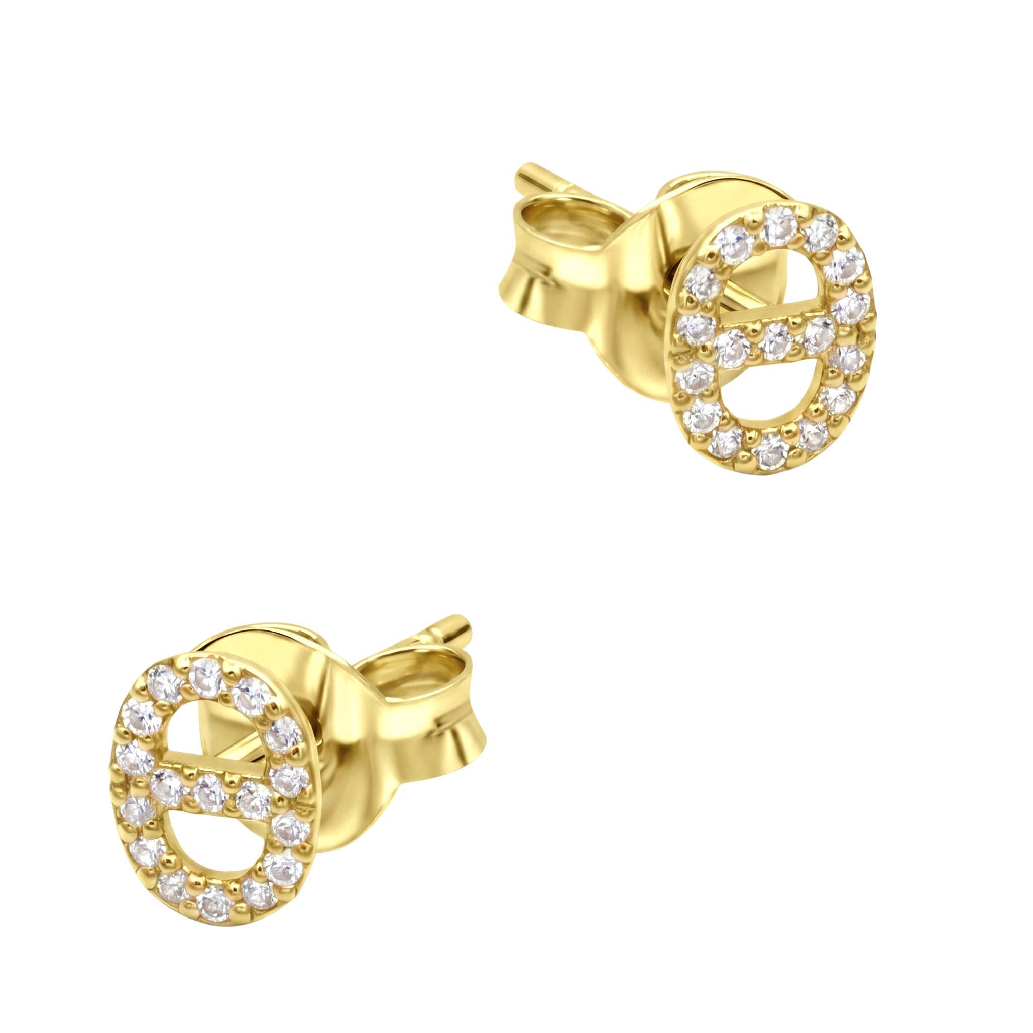 Pave Anchor Link Stud Earring STS-7248