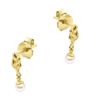 Knot & Pearl Drop Stud Earring STS-7271