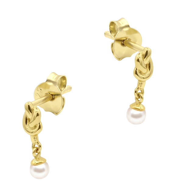 Knot & Pearl Drop Stud Earring STS-7271