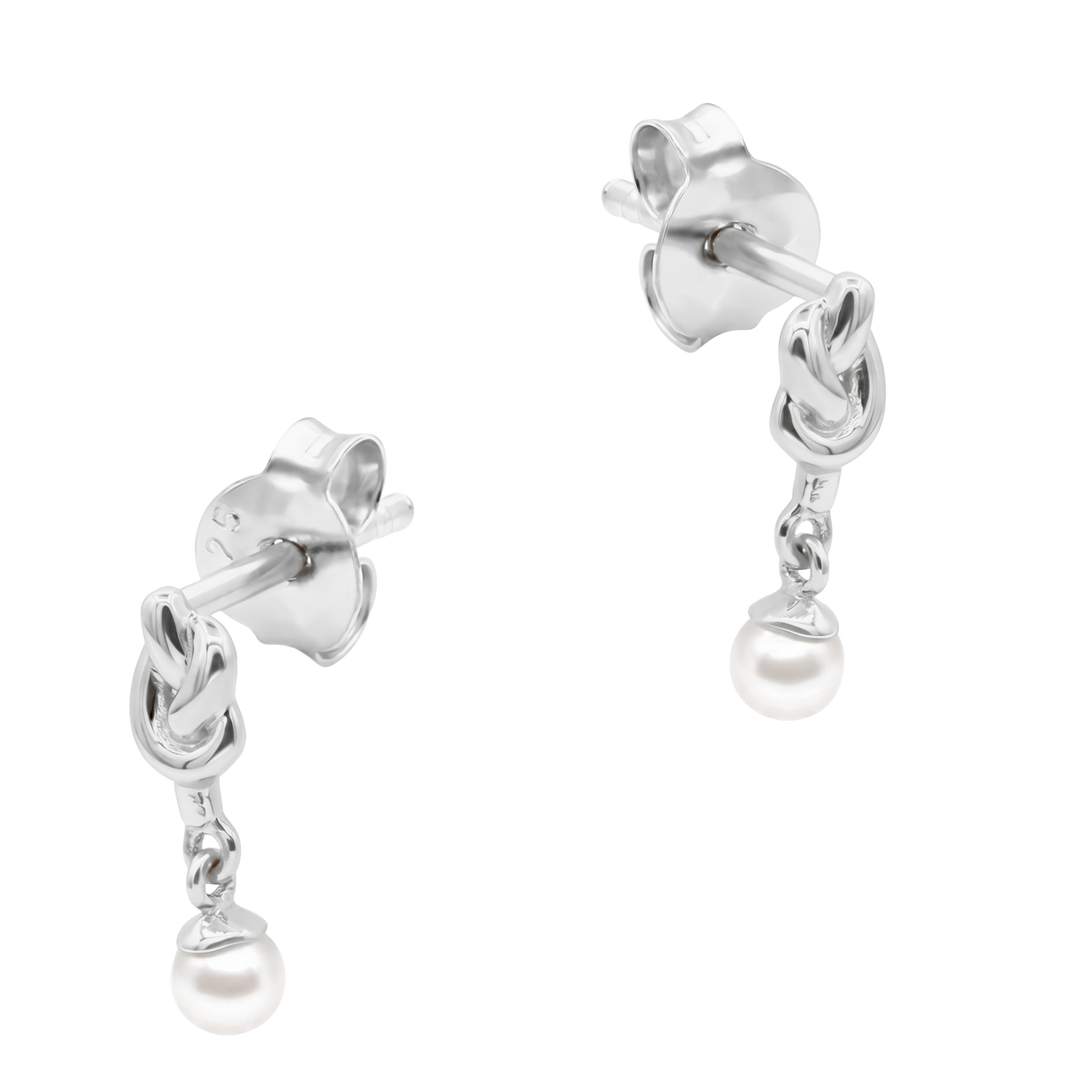 Knot & Pearl Drop Stud Earring STS-7271