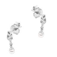 Knot & Pearl Drop Stud Earring STS-7271