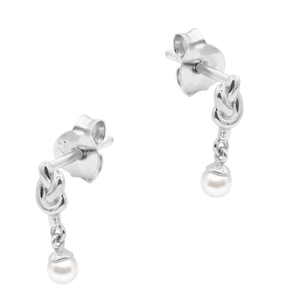 Knot & Pearl Drop Stud Earring STS-7271