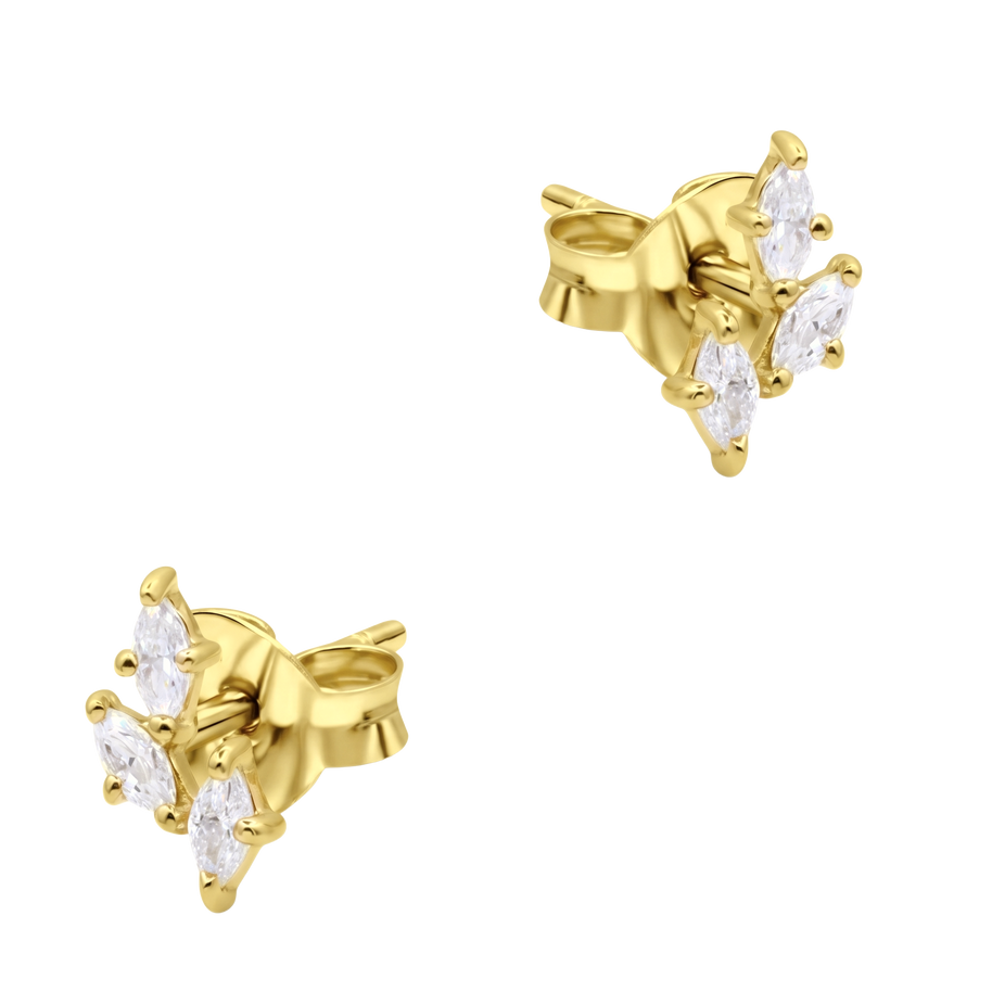 Triple Marquise CZ Cluster Stud Earring STS-7273