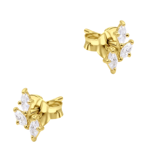 Triple Marquise CZ Cluster Stud Earring STS-7273
