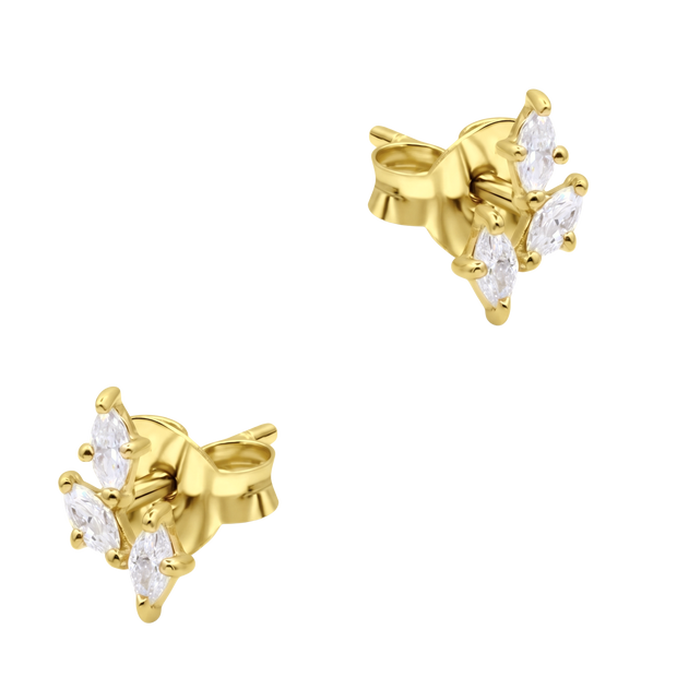 Triple Marquise CZ Cluster Stud Earring STS-7273