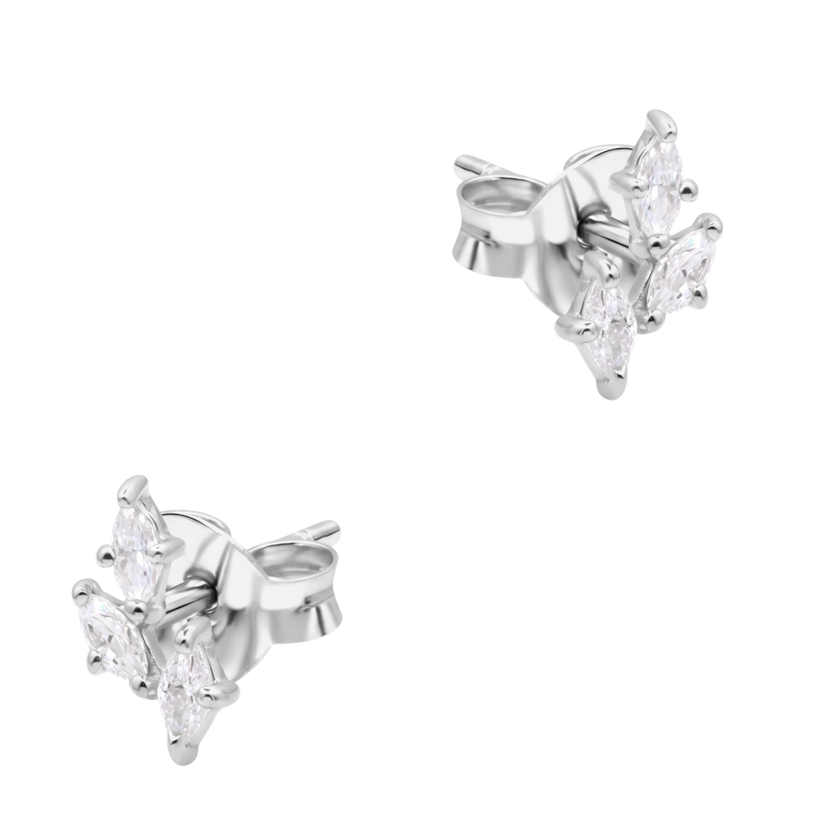 Triple Marquise CZ Cluster Stud Earring STS-7273