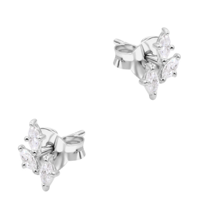 Triple Marquise CZ Cluster Stud Earring STS-7273
