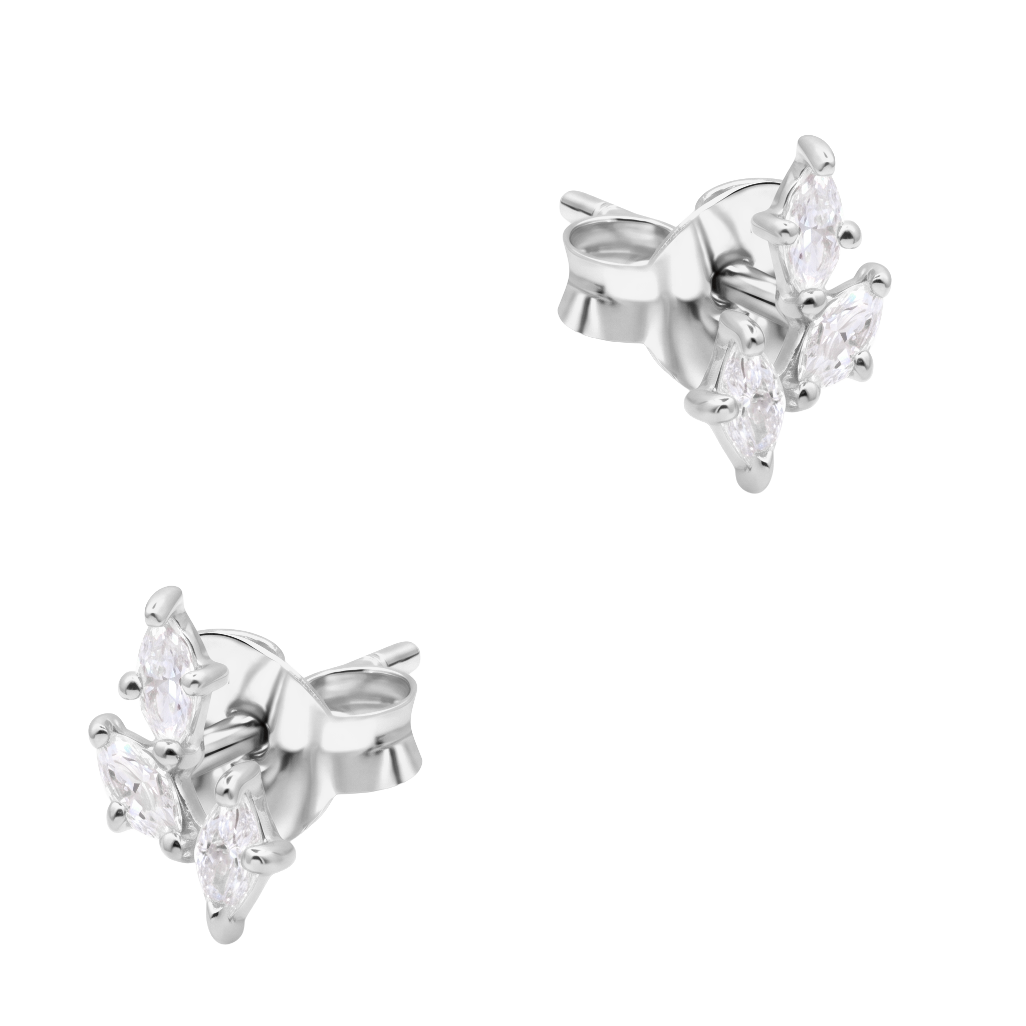Triple Marquise CZ Cluster Stud Earring STS-7273