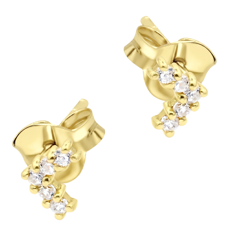 CZ Cluster Bow Stud Earring STS-7276