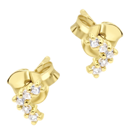 CZ Cluster Bow Stud Earring STS-7276