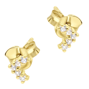 CZ Cluster Bow Stud Earring STS-7276