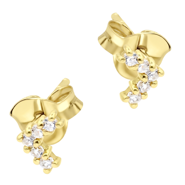 CZ Cluster Bow Stud Earring STS-7276