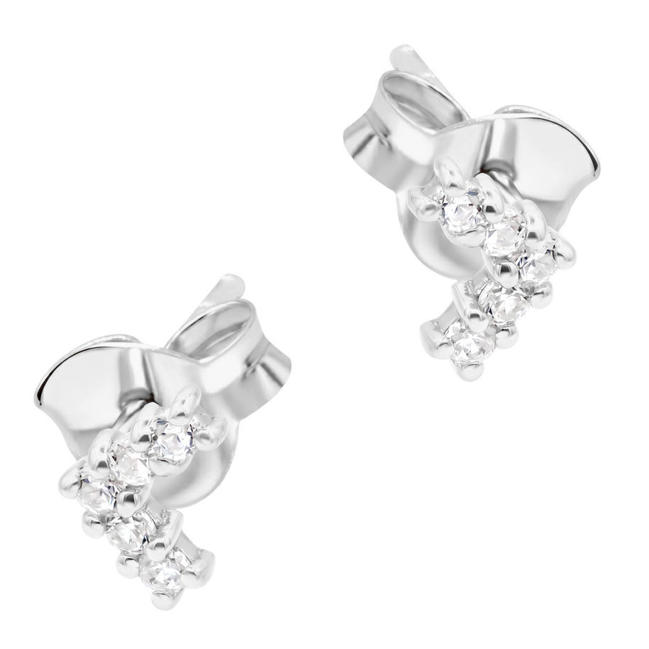 CZ Cluster Bow Stud Earring STS-7276
