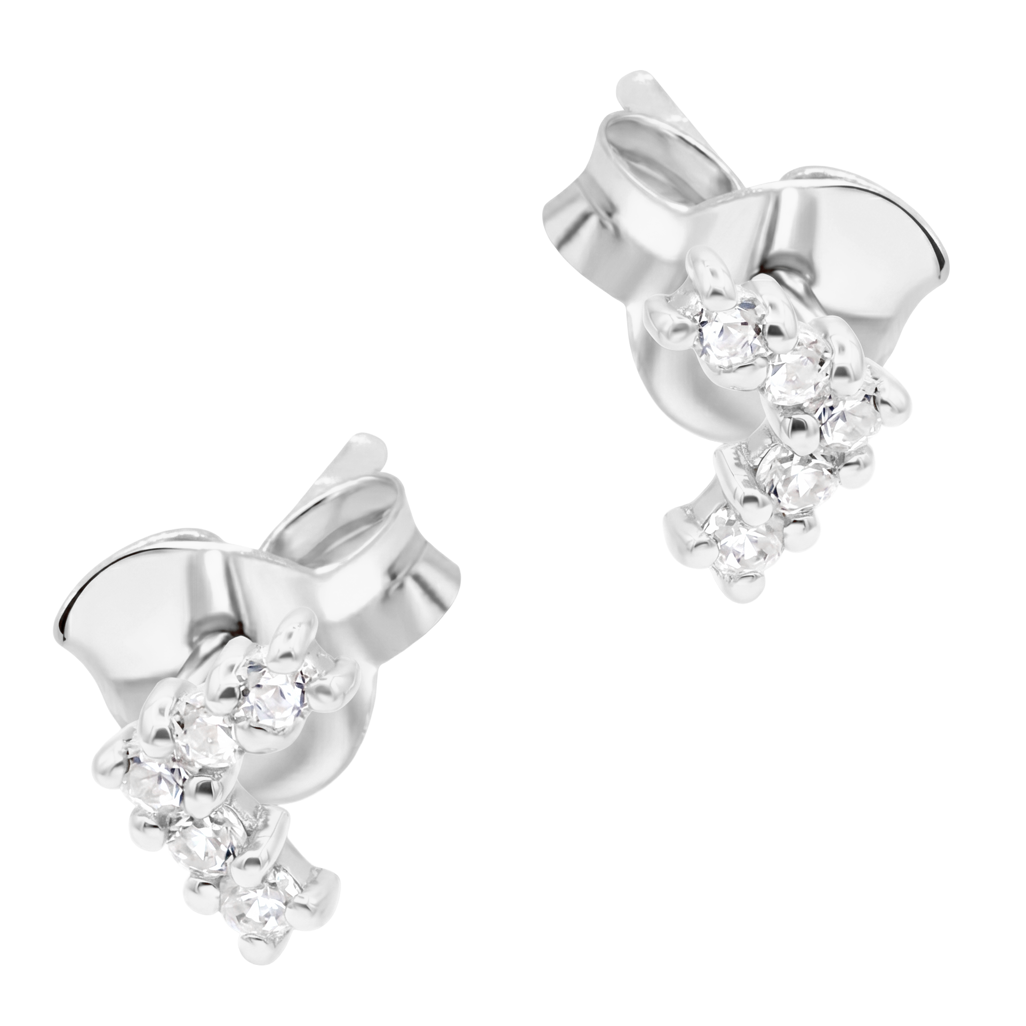 CZ Cluster Bow Stud Earring STS-7276